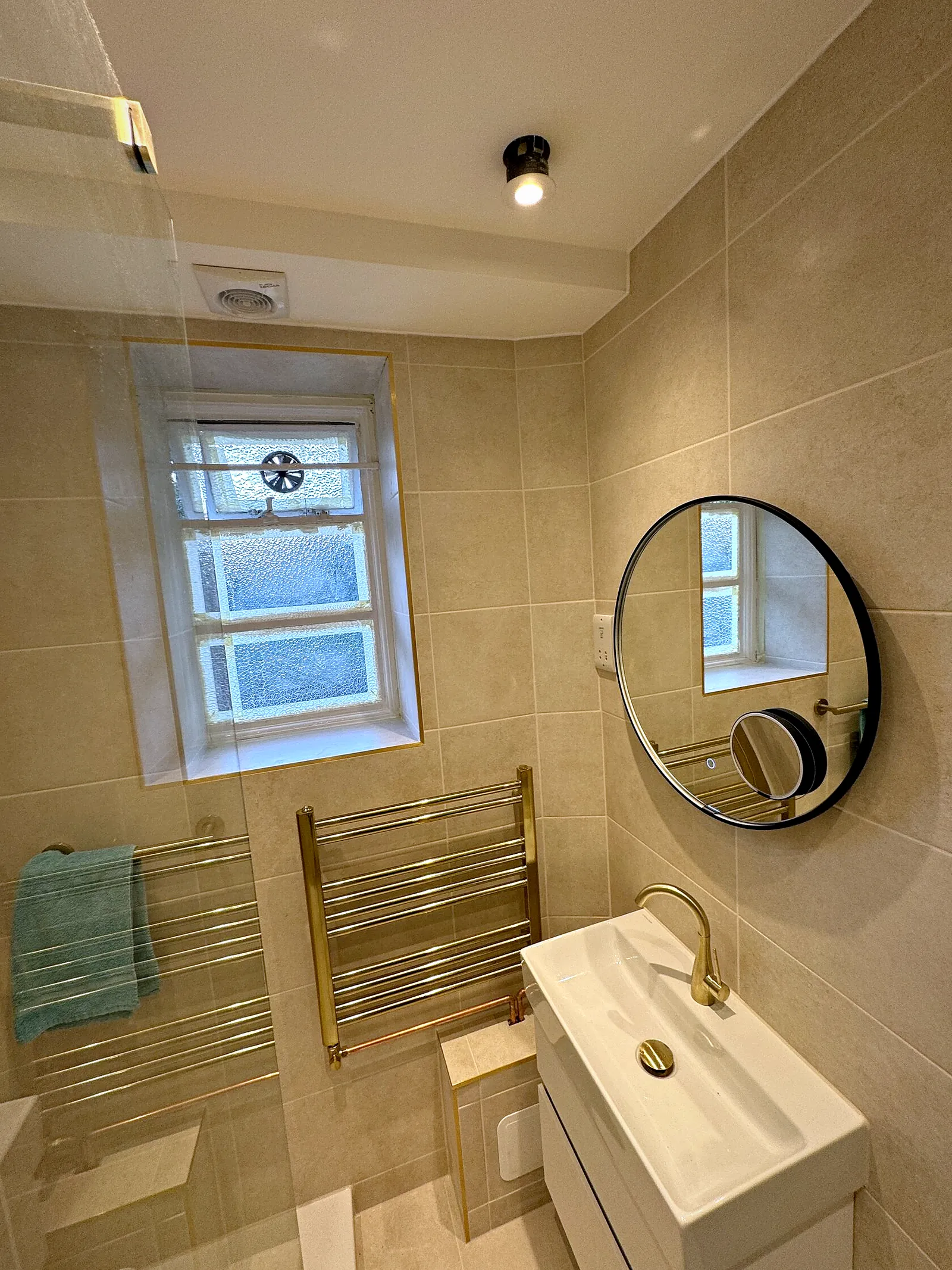 Brass & Stone Shower Room